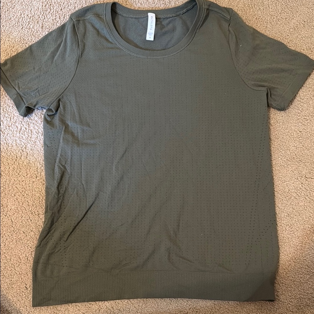 Athleta Women's Short-Sleeve Knit Top in Olive